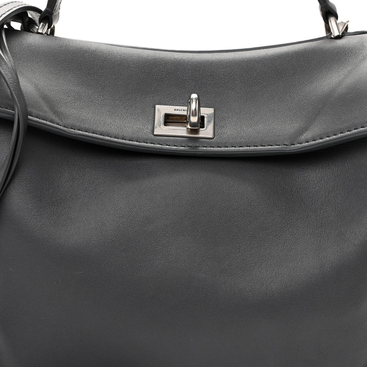 Natural Smooth Calfskin Mini Rodeo Top Handle Handbag Grey