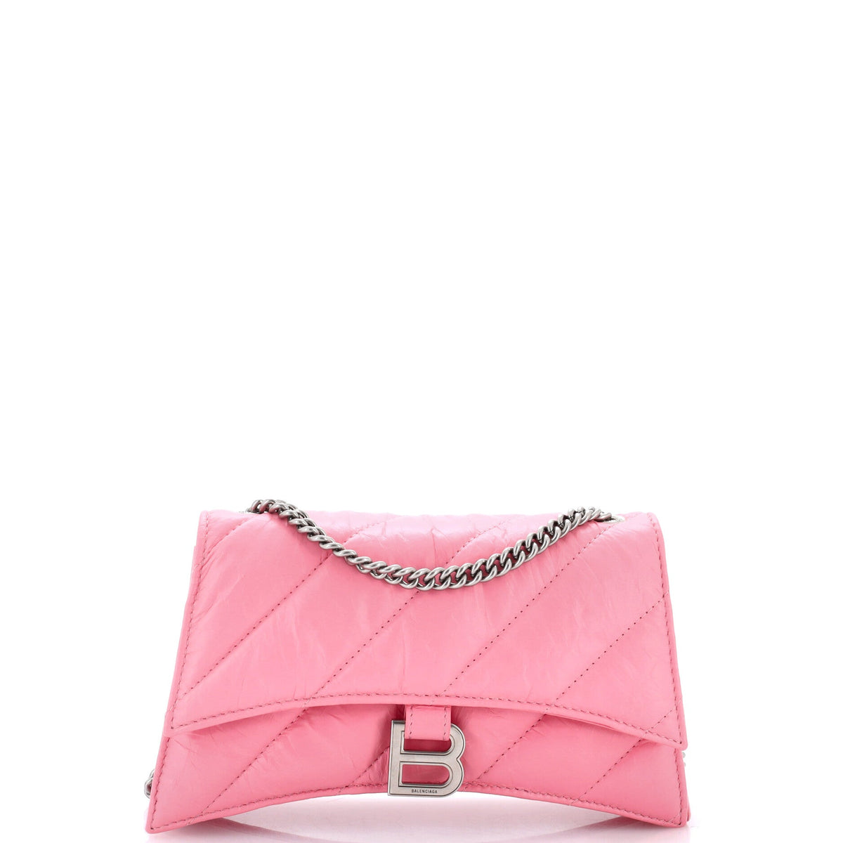 Crush Chain Flap Bag Quilted Crushed Calfskin Small