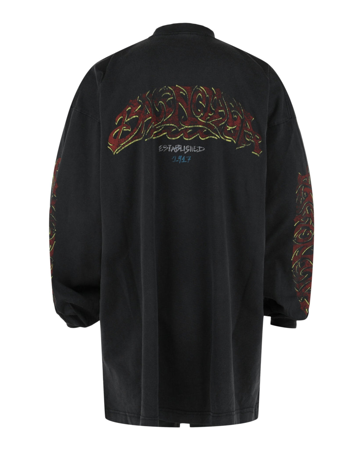 Balenciaga Mens Graphic Long Sleeve T-Shirt