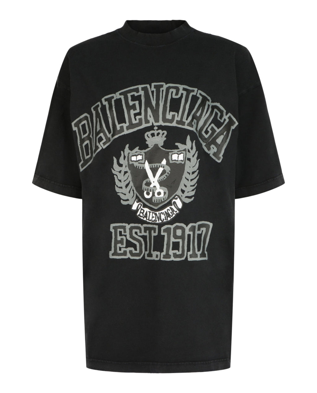 Balenciaga Womens Oversized College Logo T-Shirt