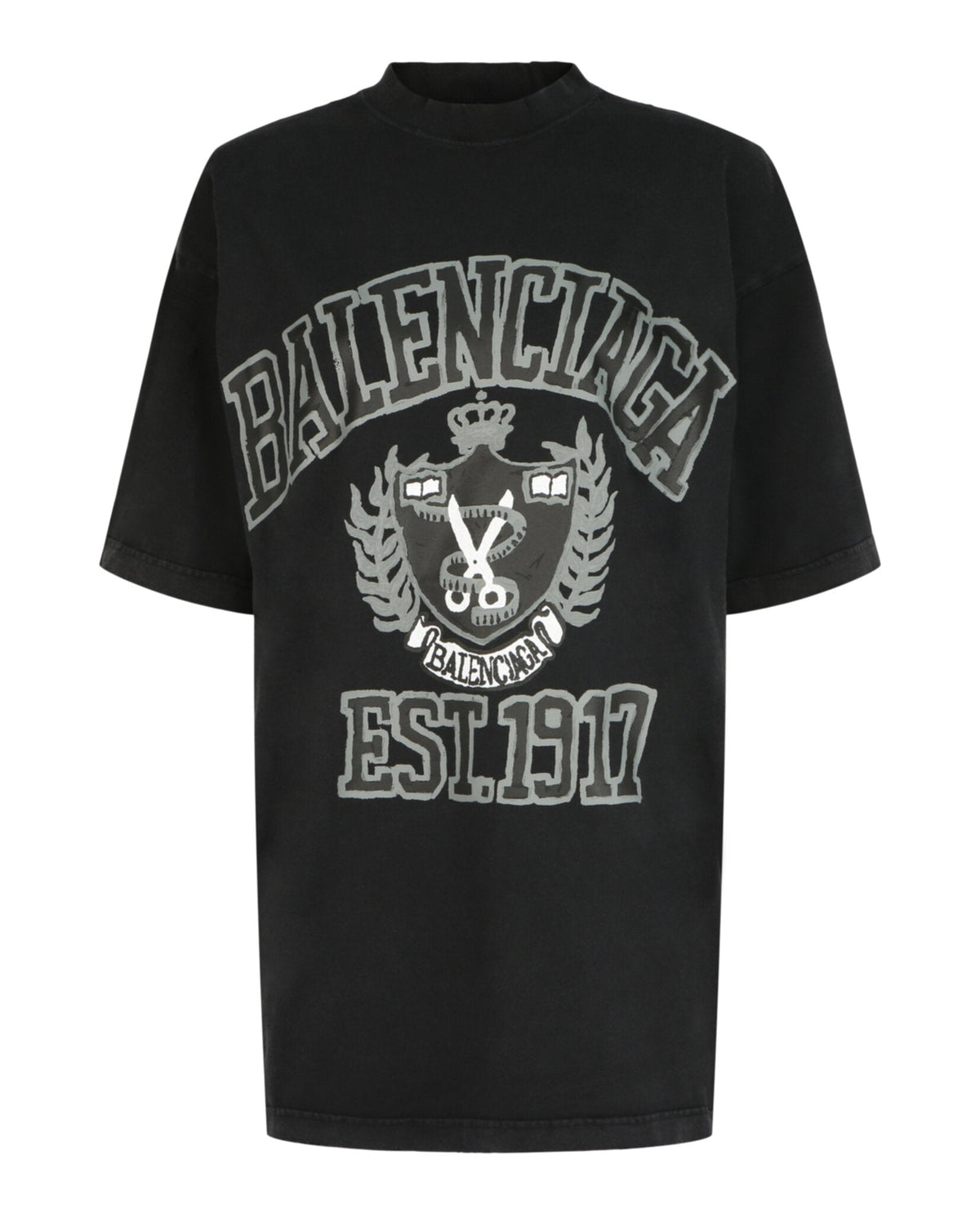 Balenciaga Womens Oversized College Logo T-Shirt