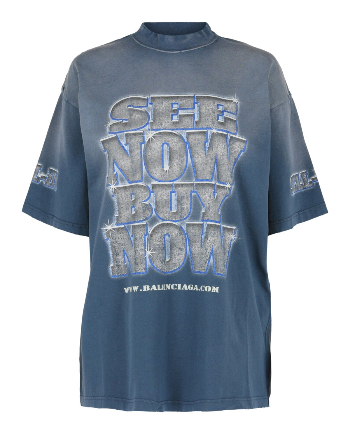 Balenciaga Womens Medium Fit See Now Buy Now Graphic T-Shirt