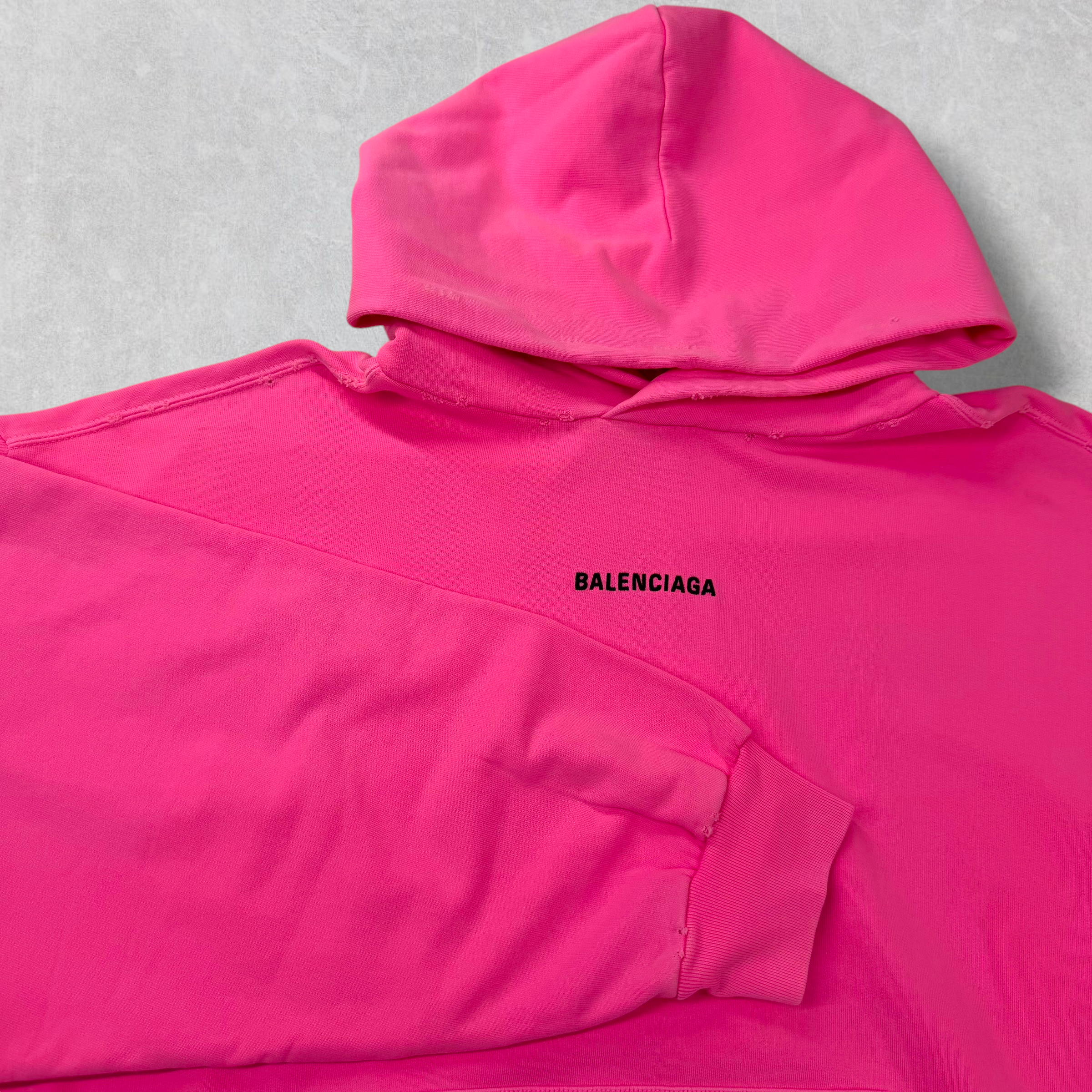 Balenciaga Back Print Bright Pink Medium Fit Hoodie Women