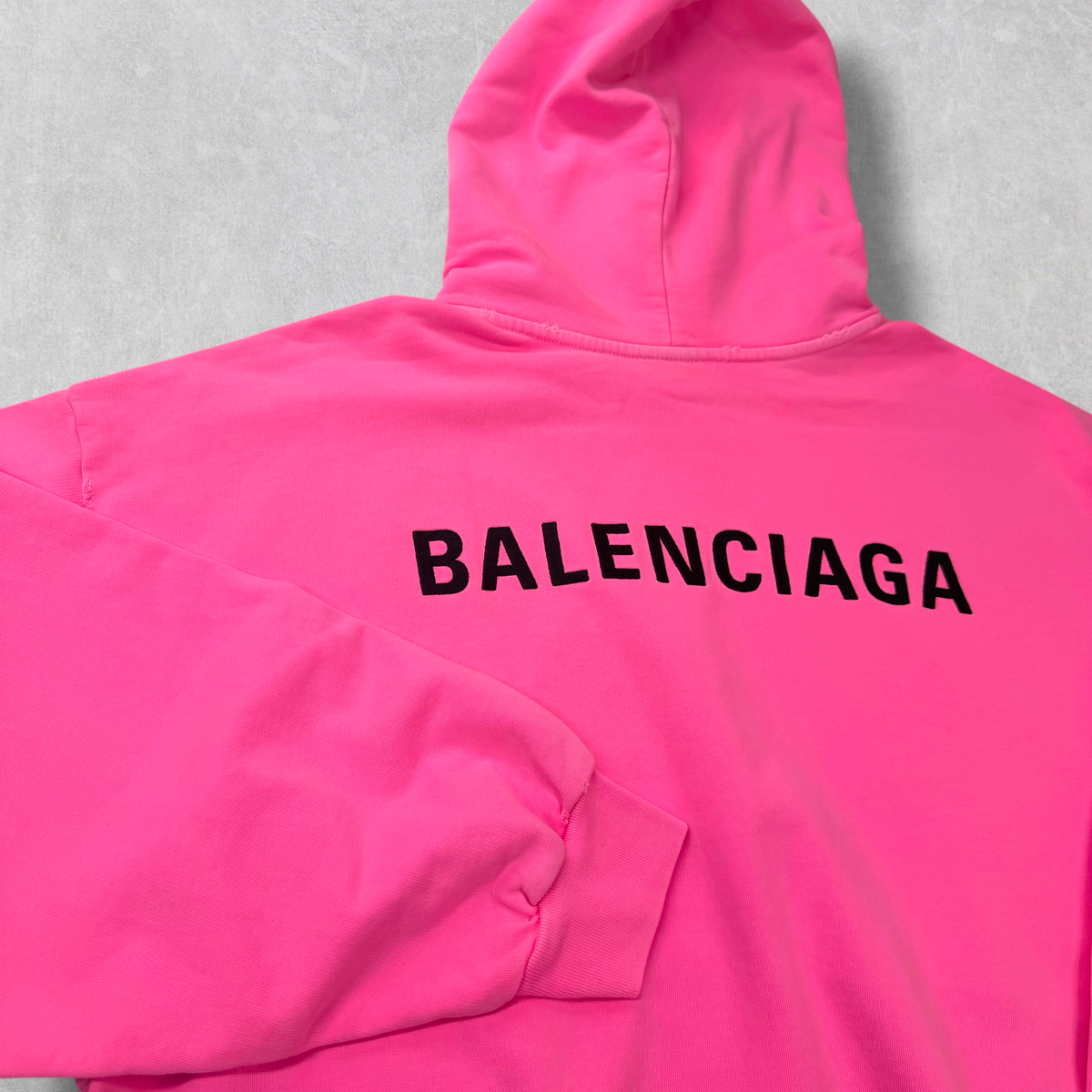 Balenciaga Back Print Bright Pink Medium Fit Hoodie Women