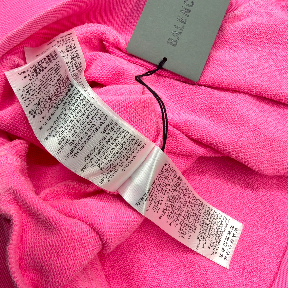 Balenciaga Back Print Bright Pink Medium Fit Hoodie Women