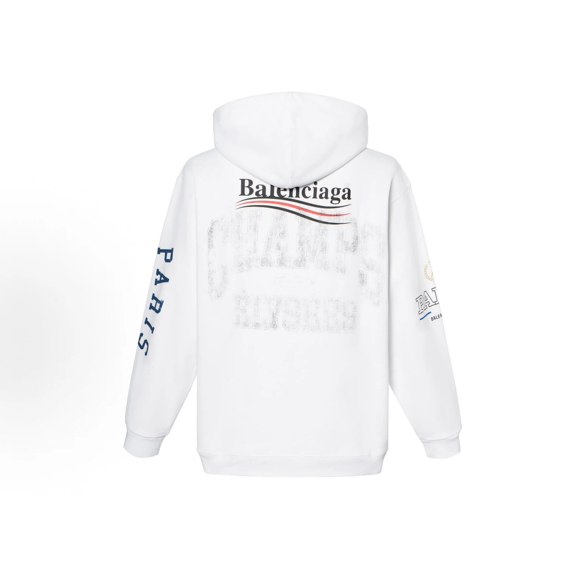 Balenciaga I Love Paris Graphic Hoodie Unisex White