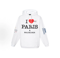 Balenciaga I Love Paris Graphic Hoodie Unisex White