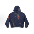 Balenciaga Vintage Distressed Zip‑Up Hoodie Oversized Unisex Navy Sweatshirt Number 22