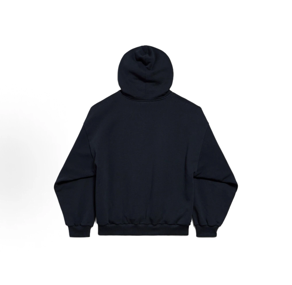Balenciaga x Lamborghini Shield Logo Hoodie Unisex Navy Blue