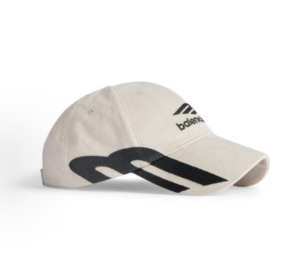 Balenciaga Side Graphic Logo Baseball Cap Unisex Off White