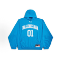 Balenciaga 01 Varsity Hoodie Unisex Bright Blue