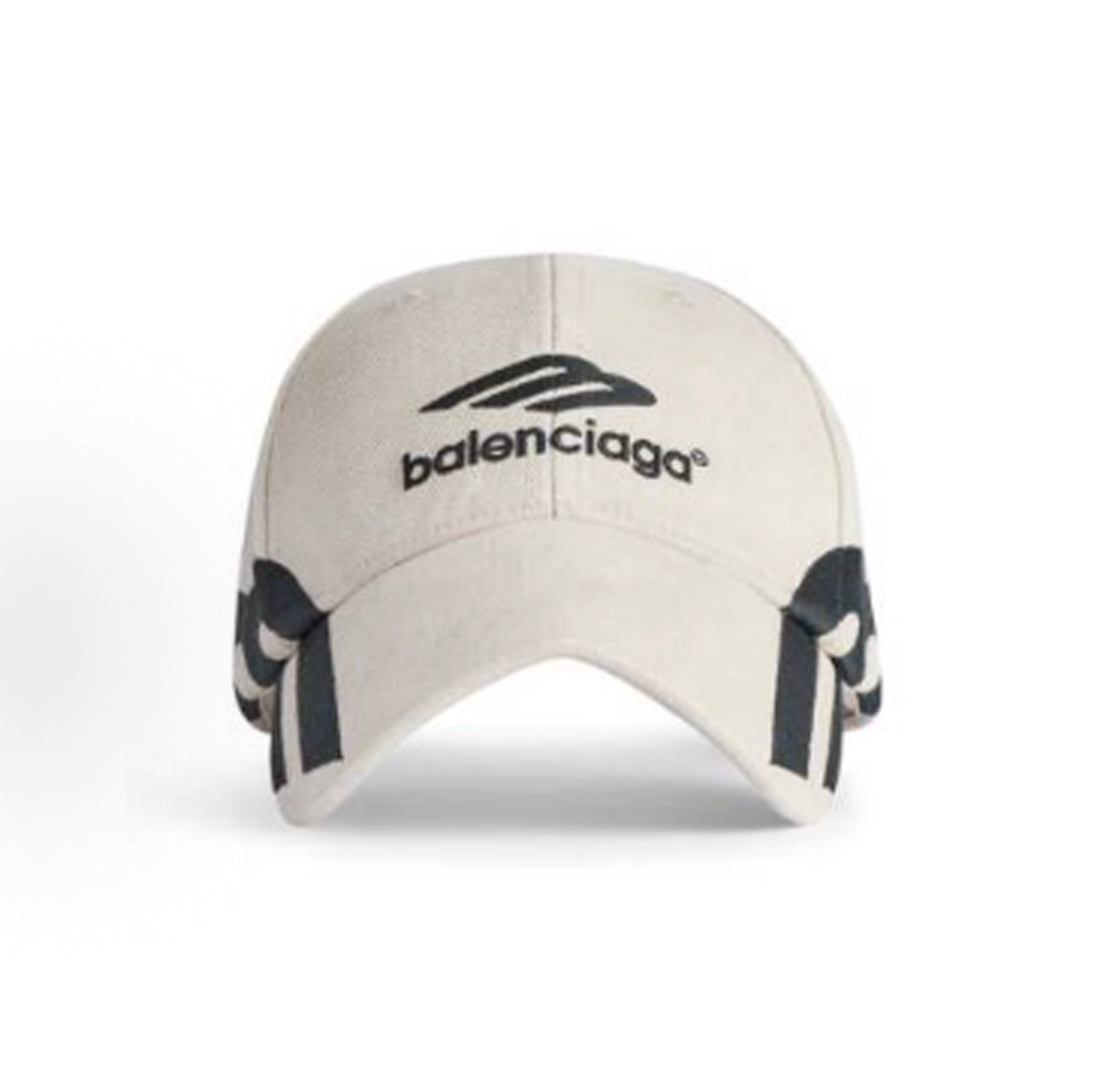 Balenciaga Side Graphic Logo Baseball Cap Unisex Off White