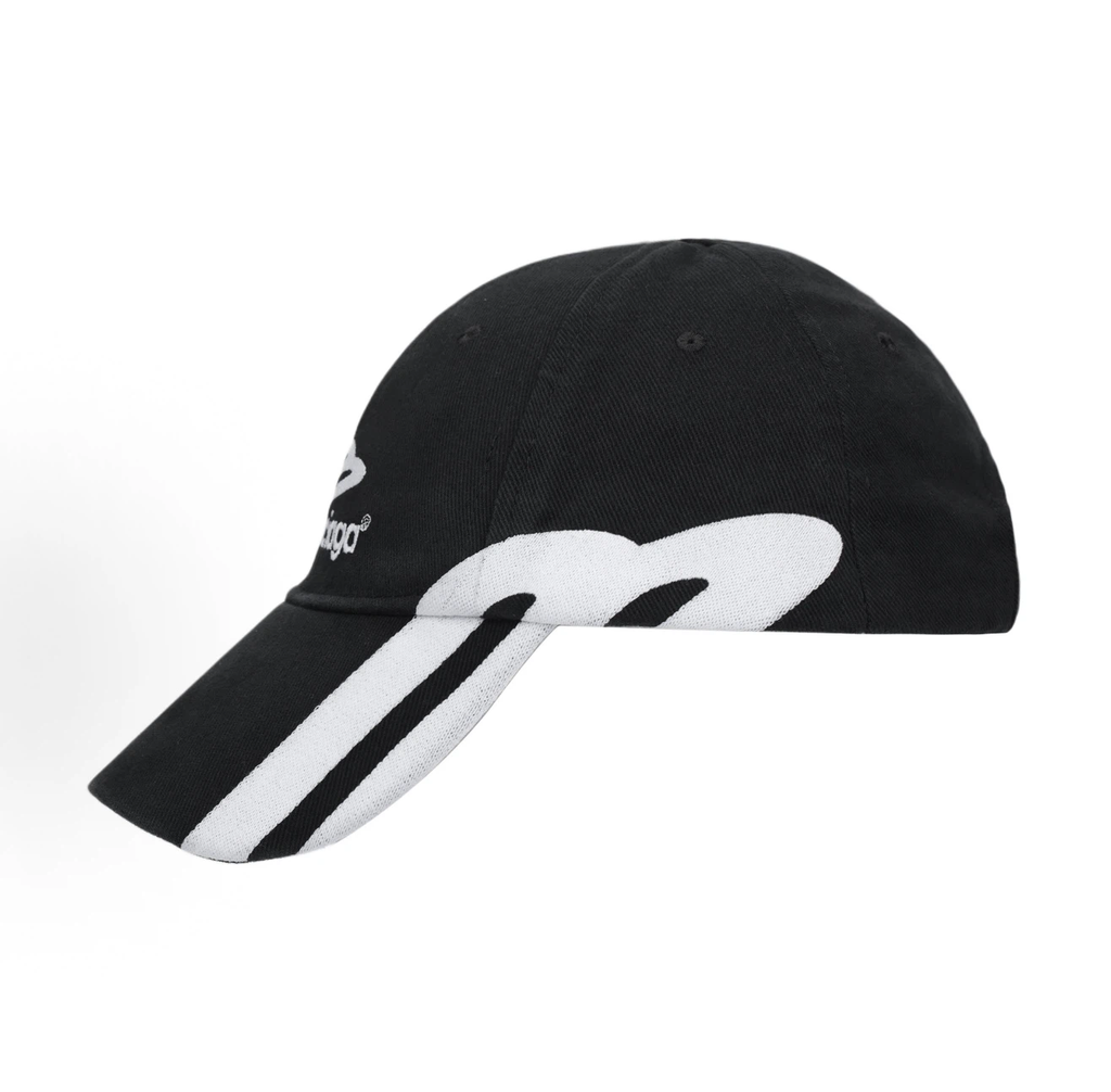Balenciaga Side Graphic Logo Baseball Cap Unisex Black