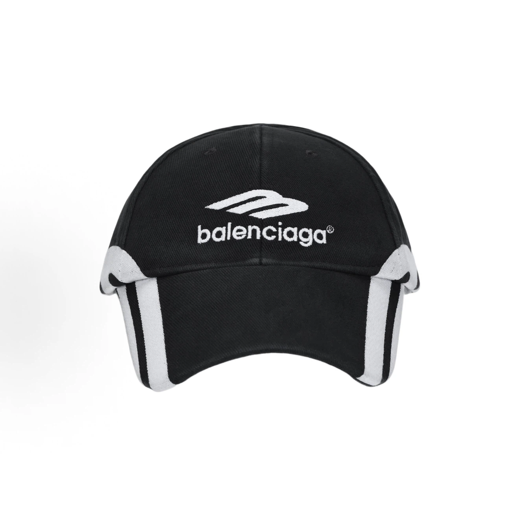 Balenciaga Side Graphic Logo Baseball Cap Unisex Black