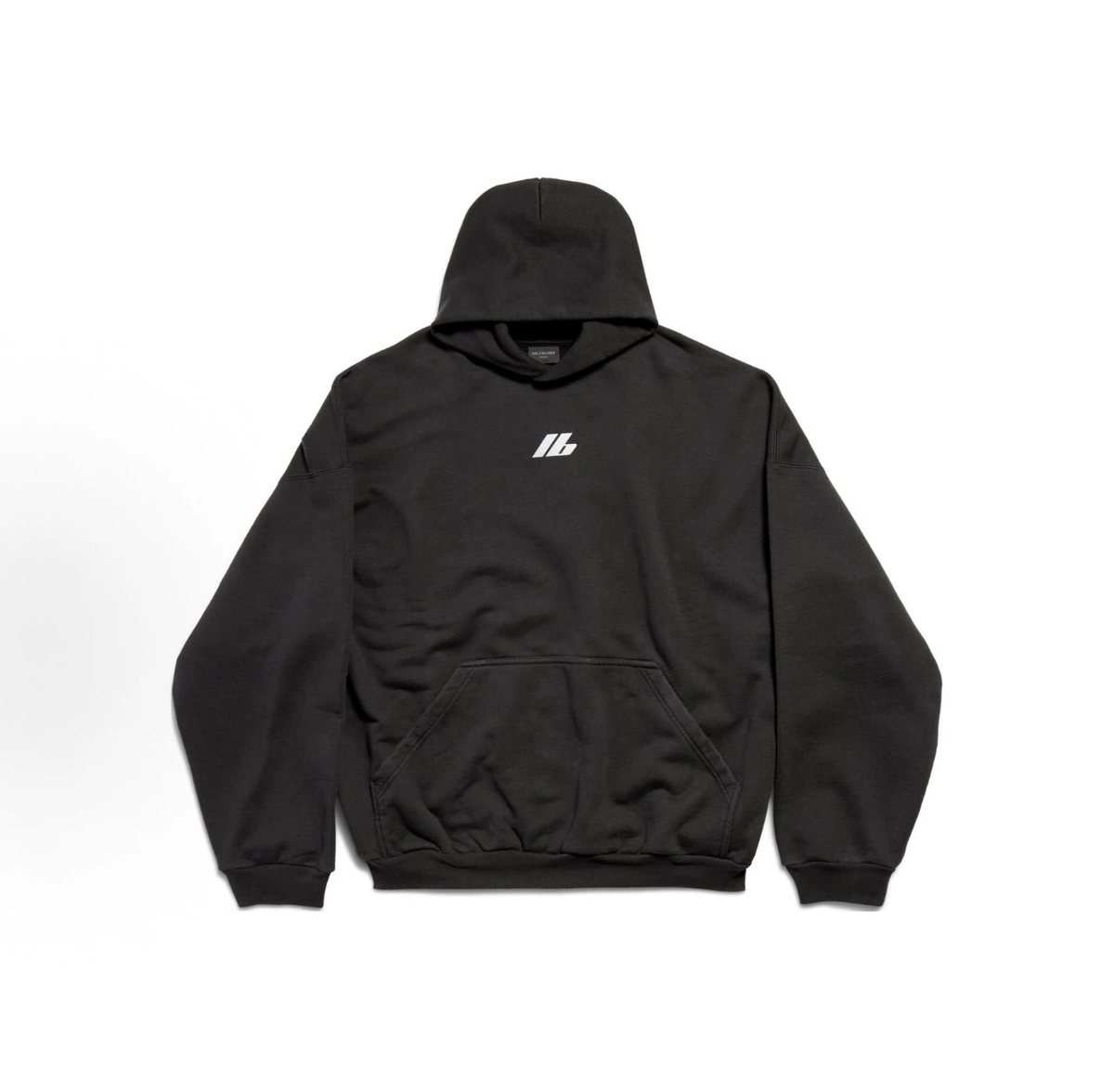 Balenciaga Activewear Logo Hoodie Oversized Unisex Black Sweatshirt