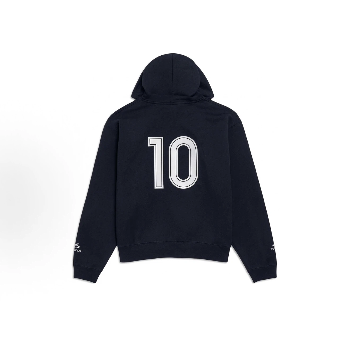 Balenciaga Soccer Series Zip‑Up Hoodie Oversized Unisex Navy Sweatshirt