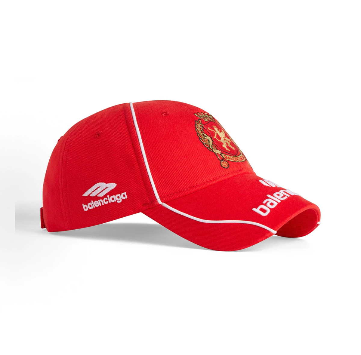 Balenciaga Racing Crest Embroidered Baseball Cap Unisex Red