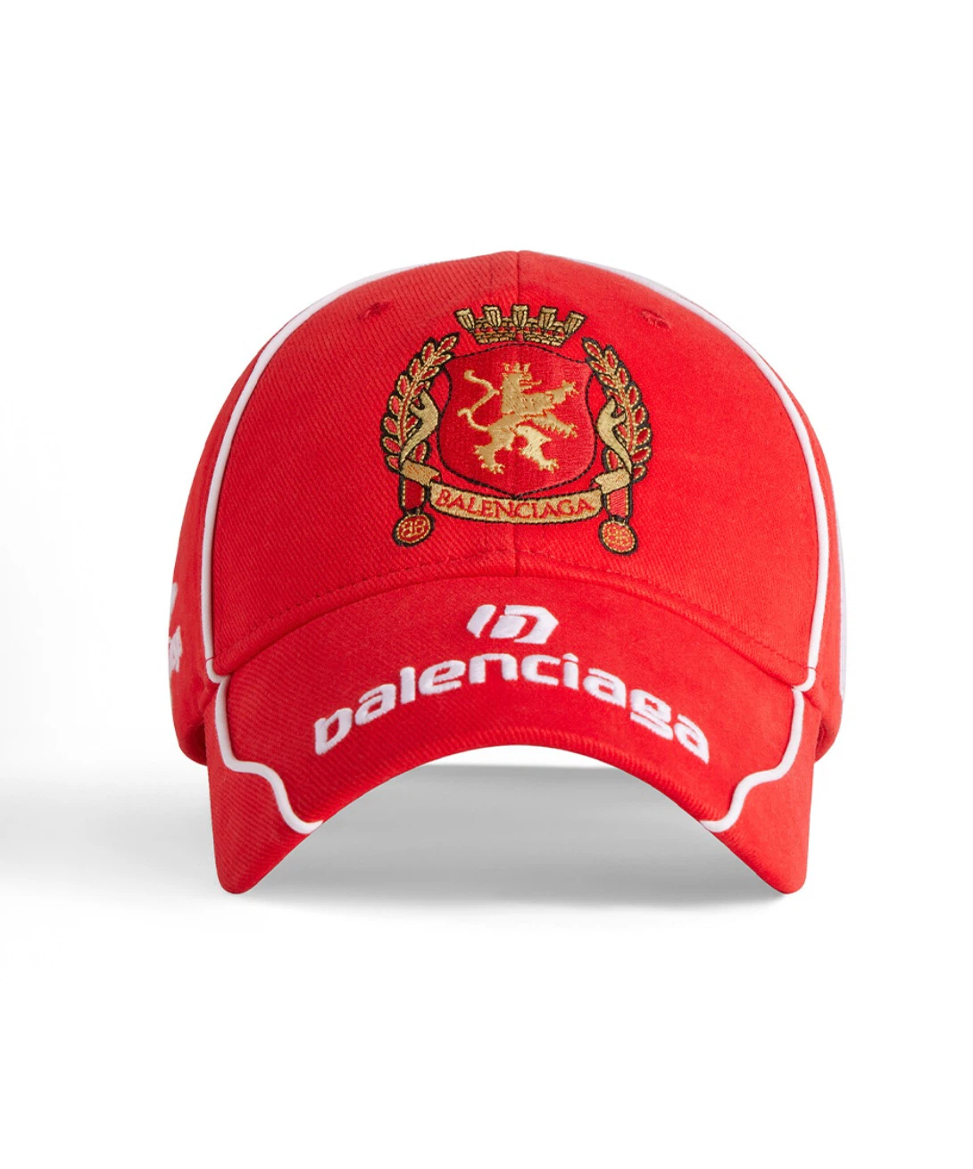 Balenciaga Racing Crest Embroidered Baseball Cap Unisex Red