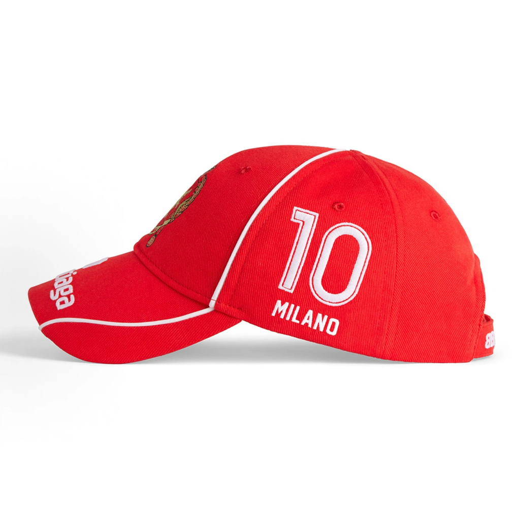 Balenciaga Racing Crest Embroidered Baseball Cap Unisex Red