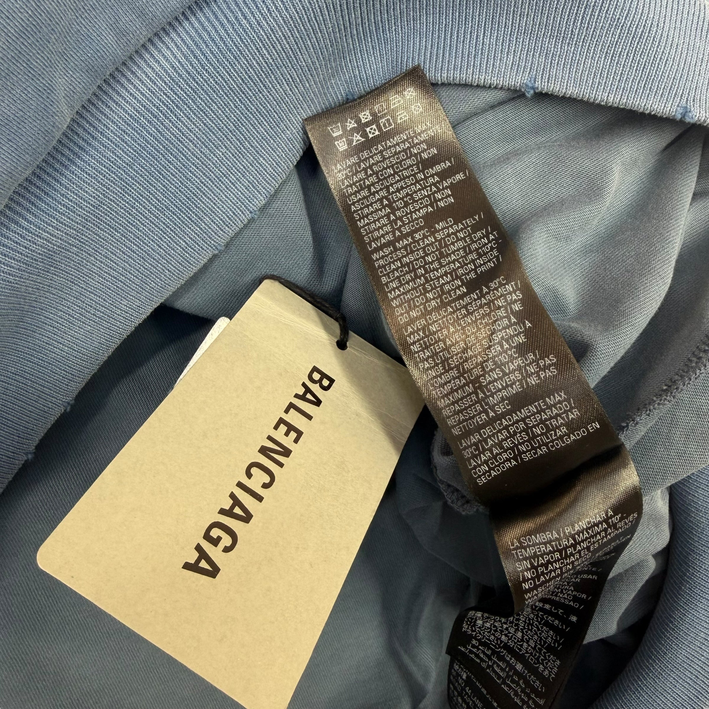 Balenciaga Washed Destruction Printed Logo Hoodie  Women