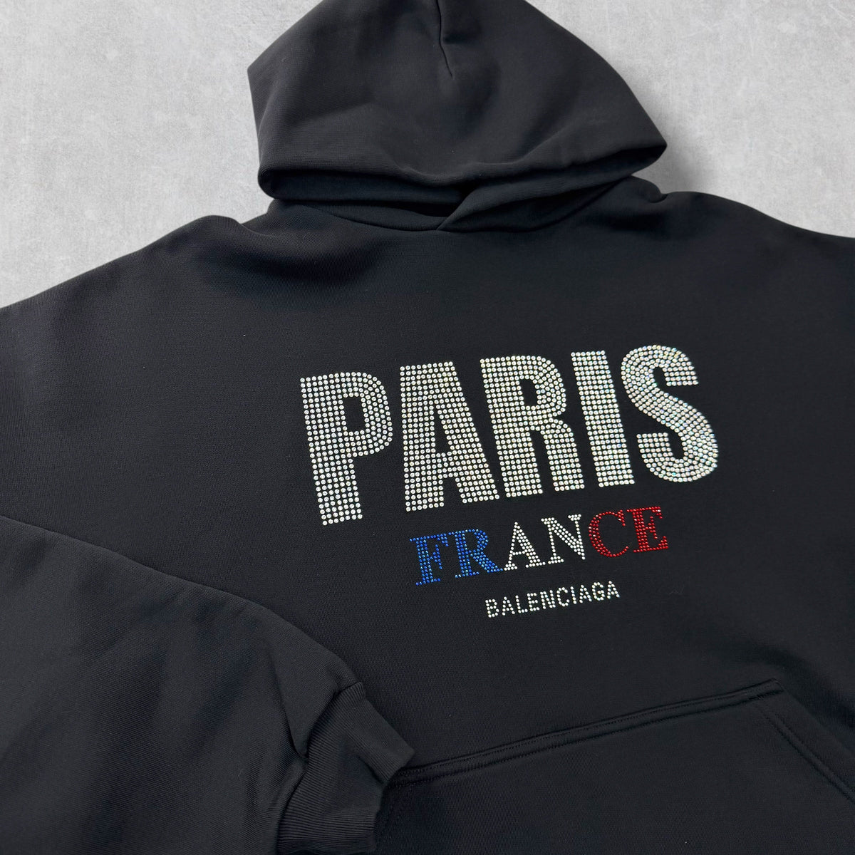 Balenciaga Paris Strass Cropped Hoodie  Women