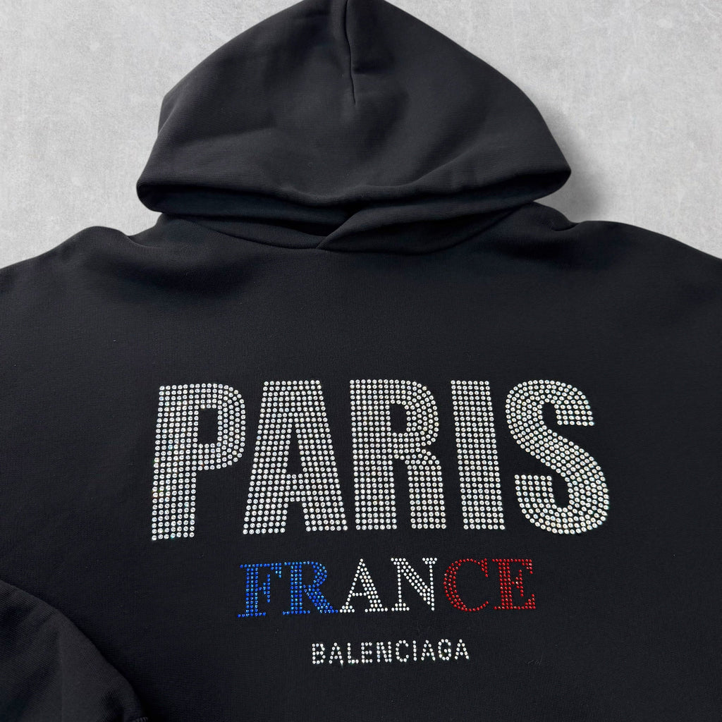 Balenciaga Paris Strass Cropped Hoodie  Women