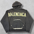 Balenciaga Tape Type Ripped Hoodie Women